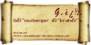 Günszberger Ábrahám névjegykártya